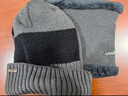南极人毛线帽男保暖针织护耳冬加绒加厚包头套围脖帽子女N18M2519 浅灰 实拍图