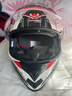坦克T127摩托车头盔全盔四季双镜片防雾电动车安全帽白色刀锋红L 实拍图