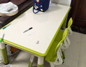 育才儿童桌椅花生桌可升降涂鸦幼儿园学习画画桌宝宝积木玩具游戏桌椅 果绿色长方桌120X60CM 配两椅 实拍图