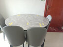 晨巢 岩板餐桌 实木餐桌椅组合现代简约可伸缩折叠吃饭桌子餐厅家具 黑灰框架亮光意大利灰-111皮椅款 1.2米一桌四椅-12MM岩板厚度 实拍图