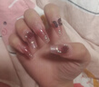 美甲贴片穿戴甲指甲贴中长款新娘显白可拆卸学生短款重复使用成品 酒红山茶花 24片 【中长】 实拍图