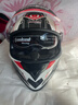 坦克T127摩托车头盔全盔四季双镜片防雾电动车安全帽白色刀锋红L 实拍图