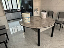 初屋 餐桌 岩板餐桌椅组合现代简约伸缩折叠圆桌家用小户型实木饭桌子 黑灰色-意大利灰岩板-实木椅 1.5m  一桌六椅 实拍图