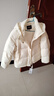 雪中飞抽绳连帽羽绒服女装冬季通勤居家百搭款鸭绒保暖松紧羽绒外套衣服 米白 S (155) 实拍图
