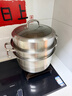 炊大皇304不锈钢三层蒸锅家用复合底汤锅蒸馒头包子可视高拱盖32cm 实拍图