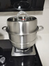 康巴赫蒸锅304不锈钢蒸笼食品级双层汤锅家用蒸煮炖燃气灶电磁炉通用 【加厚304不锈钢】 2层 30cm 实拍图