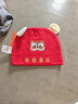 贝瑞加（Babyprints）新生儿帽子婴儿帽男女宝宝满月胎帽护囟门防风红色春节过年帽子 实拍图