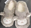 名创优品（MINISO）羊咩咩棉拖鞋女冬季包跟家居室内厚底月子毛毛拖鞋深灰38-39 实拍图