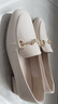 达芙妮官方单鞋女2025春夏新款乐福鞋女低跟时尚淑女穆勒鞋通勤百搭女鞋 米白（星钻款） 38 实拍图