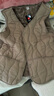 羽绒棉马甲女秋冬保暖背心修身短款v领加绒坎肩百搭内胆 卡其色（同色升级加绒款） 3XL 115斤-130斤 实拍图
