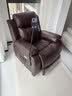 太空舱头等太空舱沙发椅单人真皮电动可躺按摩椅懒人科技布美甲美睫客厅 红棕色头层真皮 电动坐躺+手动摇转+震动按摩 实拍图
