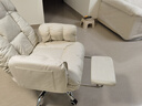 自然元素电脑沙发椅卧室舒适久坐靠背椅子可躺办公直播电竞椅单人懒人椅 科技布-灰白色+脚托 实拍图