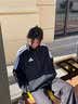 阿迪达斯（adidas）外套男2026春季新款针织立领夹克外套防风棉质运动服 黑白 S 实拍图