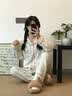 缪黛 MAULTIAY双层棉纱睡衣女2026春秋季新款可爱小狗少女长袖纯棉家居服可外穿 条纹全棉小狗 《少量现货》 M 实拍图