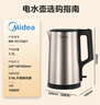 美的（Midea）电热水壶家用1.7L大容量烧水壶内外双钢防烫防干烧煮水壶316L不锈钢内胆电水壶泡茶壶 PJ17A01 实拍图