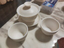 汉隶羊脂玉三才盖碗单个不烫手防烫德化白瓷茶杯功夫茶具陶瓷茶碗高档 实拍图