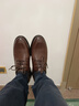 意尔康男鞋圆头商务正装鞋春秋单鞋系带皮鞋德比婚鞋 53449W 棕色 38 实拍图