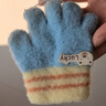 爱宝适婴儿手套秋冬保暖加绒宝宝拼色五指手套儿童分指手套 浅蓝熊 2258 实拍图