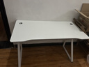 甄严选电脑桌台式电竞桌椅套装组合桌子办公家用桌学习桌书房书桌写字桌 【白架+白碳纤纹面】单桌120*60 实拍图