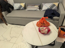 时黛家居 圆形茶几 办公客厅简约轻奢玻璃仿岩板纹小户型阳台圆几 实拍图