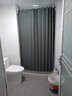 福尔沃兹 浴帘套装免打孔防水布卫生间防霉磁吸磁性高级折叠浴室隔断帘 深灰色折叠帘套装 高200x宽120(墙距101~120适用) 实拍图