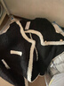 百图betu女装冬季新款短外套撞色边环保羊剪绒短外套女2311T73 黑色 L 实拍图