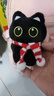 黑猫玩偶毛绒公仔挂件ins可爱猫咪包包挂饰情侣礼物送女朋友礼物 红白围巾+黑猫【送黑色珠珠链】 会吱吱叫【10厘米左右】 实拍图