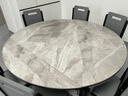 丰舍 餐桌 可变圆桌伸缩折叠实木岩板餐桌椅组合现代轻奢餐桌餐厅饭桌 黑灰色-意大利灰岩板-实木椅 【1.35米】 一桌6椅 实拍图
