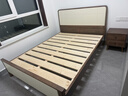 思梦寝新中式黑胡桃木1.5实木床现代简约大床1.8米双人主卧床1.2m单人床 床+1柜 1500mm*2000mm  框架结构（加厚加宽燕尾床板） 实拍图