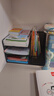 得力（deli）多功能金属网材组合式文件框/盘/栏书立办公用品桌面档案收纳盒多层资料架置物架带笔筒黑色PB103 实拍图