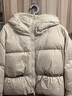 UR冬季新款女装休闲双拉链连帽宽松羽绒服UYY150058 米白 L 实拍图