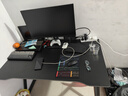 甄严选电脑桌台式电竞桌椅套装组合桌子办公家用桌学习桌书房书桌写字桌 【黑架+黑碳纤纹面】单桌120*70 实拍图