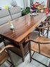 赣津胡桃木茶桌椅组合客厅实木大板茶桌茶台一体桌家用原木整板泡茶台 2米茶桌+1官帽椅+3凳+边柜 实拍图