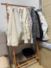 家逸衣帽架实木落地衣架卧室挂衣架可折叠衣架简约衣服架子榉木80CM 实拍图