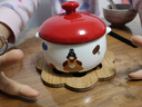 onlycook双耳陶瓷碗 带盖蒸蛋碗炖盅 儿童辅食燕窝蒸盅煲汤小汤盅 红色 实拍图