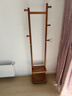 庭许实木挂衣架落地式衣帽架立式卧室入户多功能玄关办公室衣架 311加高款【双层-带轮】柚木色 实拍图