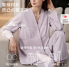 嫚熙春秋薄哺乳衣外出透气孕妇自带胸垫喂奶睡衣月子服产后家居服紫XL 实拍图