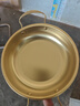 【韩剧同款】加厚不锈钢干锅海鲜锅火锅金色平底浅锅双耳锅泡面锅 单人款19cm【金色】双柄汤锅 实拍图