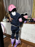 斯威（SWAY）溜冰鞋儿童男女童中小学专业轮滑鞋平花休闲滑冰旱冰鞋成人直排轮 【锁轮款】紫+一体支架+头盔护具 S (适合3-7岁)日常鞋码27-32 实拍图