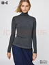 优衣库女装HEATTECH EXTRA WARM混纺高领T恤/长袖9%羊绒478954 478954/07青灰色 M 实拍图