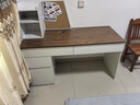 松柏客实木伸缩书桌书架一体桌子电脑桌卧室家用学生学习桌书房写字桌 茉莉白配胡桃色1.4米 左柜【包送装】 实拍图