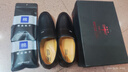 蜻蜓牌男士皮鞋正装鞋套脚透气商务休闲皮鞋男特大码中老年人爸爸鞋子男 黑色 43 实拍图