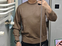 京东京造【可机洗羊毛衫】毛衣针织衫男冬季保暖打底衫外套圆领驼色 2XL 实拍图
