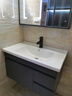 恋派浴室柜 陶瓷一体盆卫生间洗脸盆柜组合悬挂式洗漱台智能洗手盆柜 智能镜柜】珠光灰【促销中】80cm 实拍图