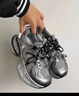 骆驼（CAMEL）老爹鞋男款银月舒适厚底增高休闲鞋 L24A283742AM 灰/枪/黑 40 实拍图