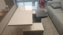 我爱川威可升降茶几餐桌两用现代简约家用客厅小户型多功能折叠移动茶几桌 包安装【雪山白岩板+灰柜体】 100*50cm 实拍图