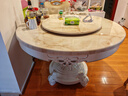 银拱门欧式实木餐桌餐椅组合圆餐桌家用大理石圆桌带转盘小户型吃饭桌子 1.2米送转盘 单桌子 实拍图