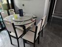 丰舍 餐桌 岩板实木餐桌椅组合现代简约家用小户型餐台可伸缩折叠饭桌 1.2米黑白色-雪山白岩板-实木椅 一桌六椅 实拍图