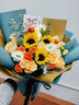 艾斯维娜鲜花速递向日葵混搭花束生日礼物全国同城配送 向日葵香槟韩式花束 实拍图