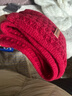 百搭韩版针织毛线红色围巾女2024圣诞冬季高级感新年礼物情侣围脖 针织围巾-酒红色-1个装-保暖 1 实拍图